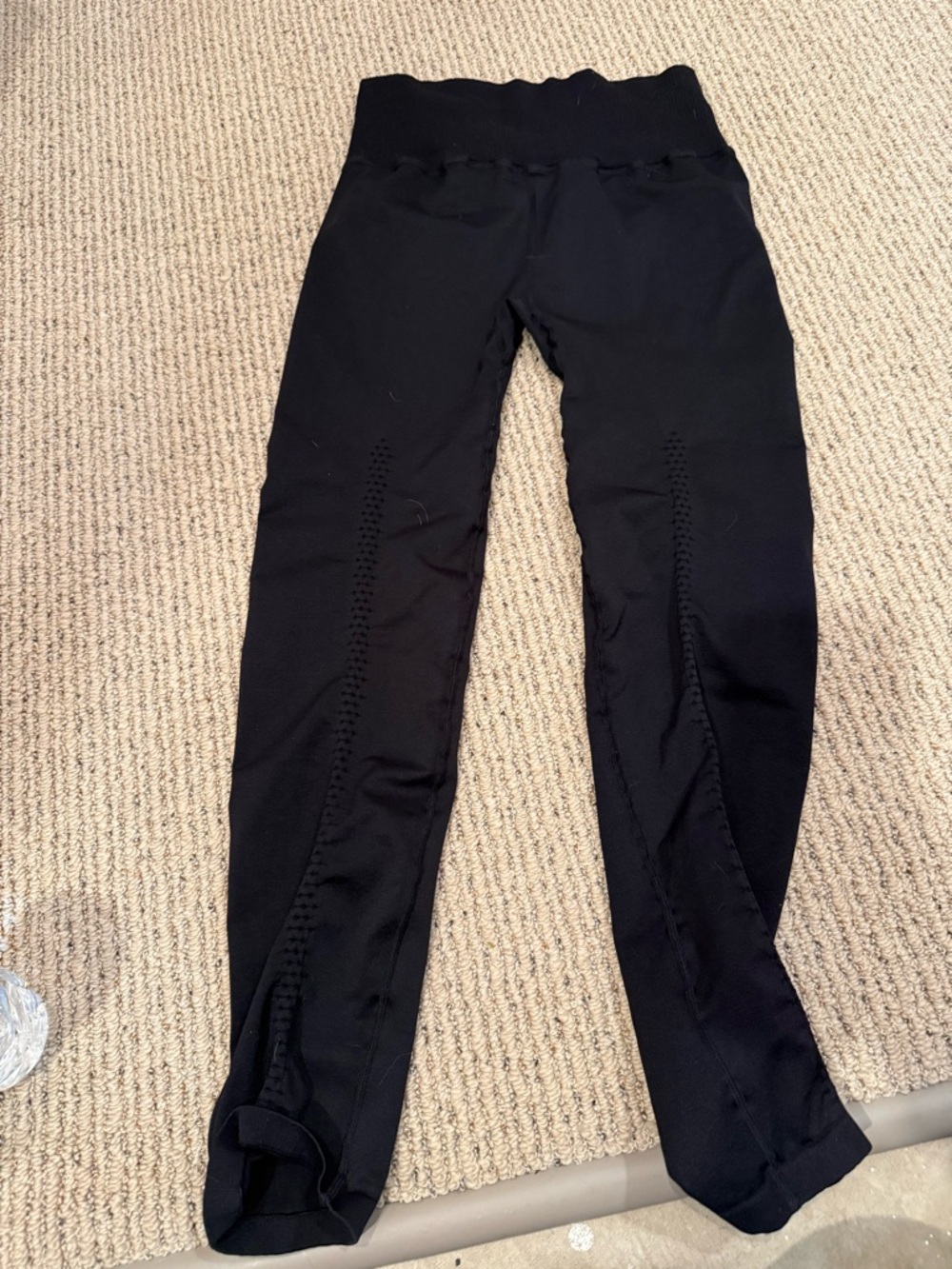 FP Movement by Free People Black High-Waist Leggings with Side Stitch Detail